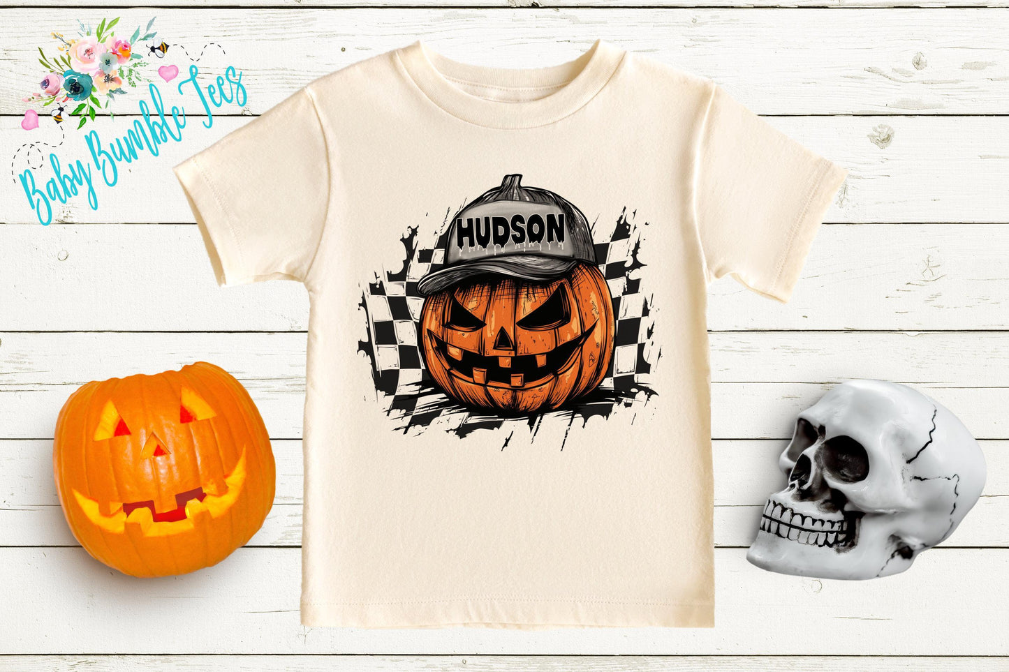 Boys Pumpkin Halloween Shirt, Personalized Name T-Shirt, Pumpkin Patch, Custom Name, Toddler Tshirt, Kids Shirt, Distressed Retro Halloween
