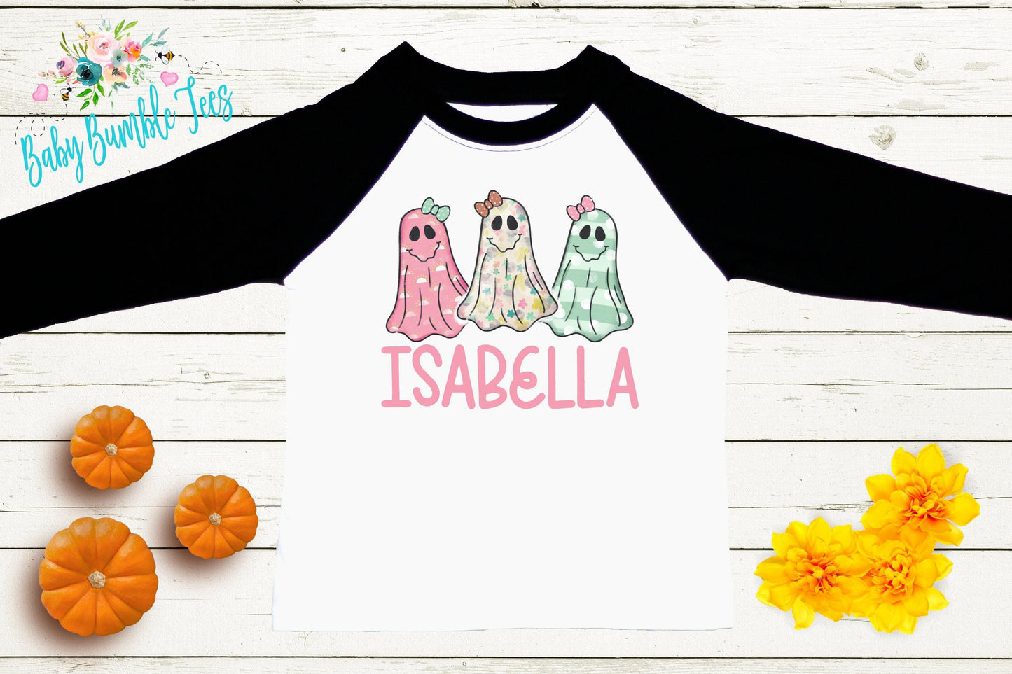 Girls Ghost Shirt // Personalized Name Shirt // Kids Halloween Shirt // Pumpkin patch shirt // Kids Fall Shirt // Girls Halloween Shirt