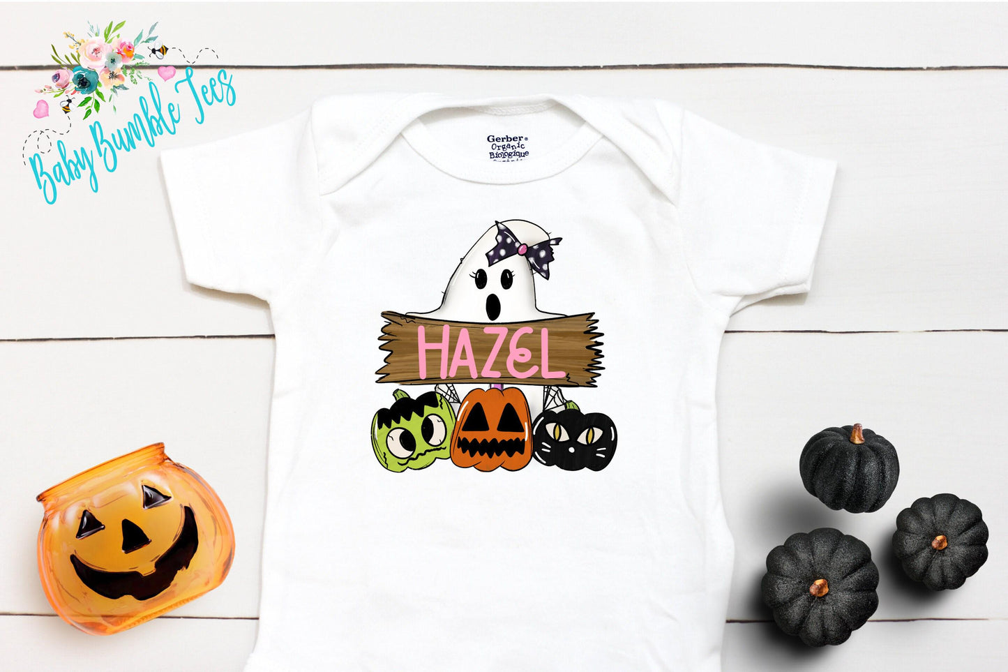 Girls Ghost Bodysuit // Personalized Name // Pumpkin Patch // Kids Halloween Shirt // Girls Halloween Shirt // Retro Shirt // Onesies® Brand