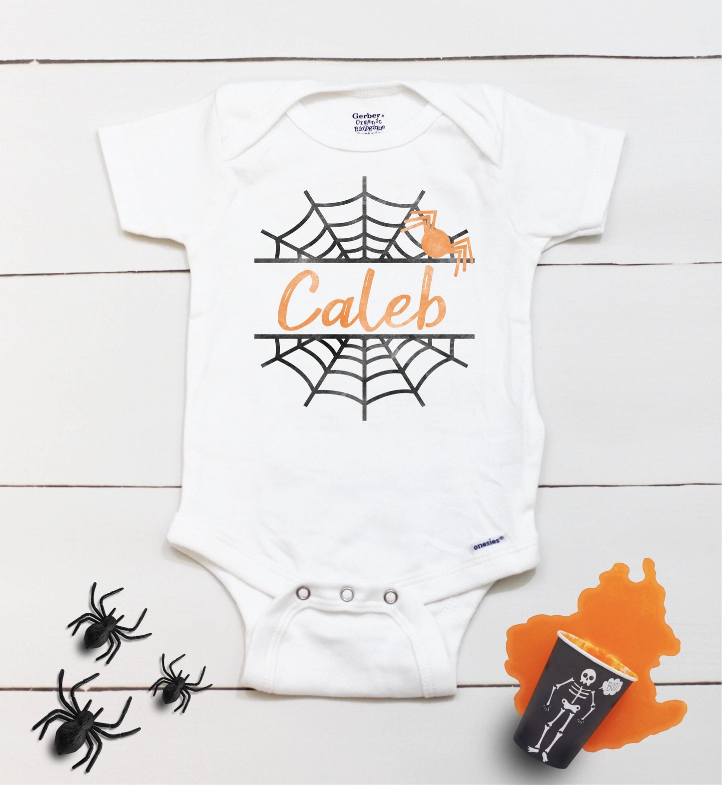 Spider Web Name // Spider Web // Halloween // Baby Boy // Boys Halloween // First Halloween // Kids Shirt Onesies® Brand