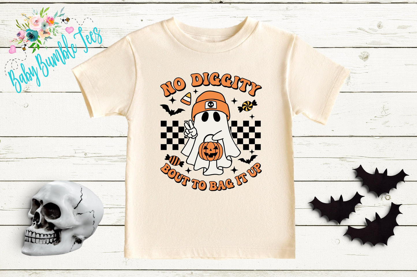No Diggity Ghost Shirt // Boys Halloween Shirt // Toddler Halloween Shirt // Kids Halloween Shirt / Retro Ghost Halloween Shirt / Fall Shirt