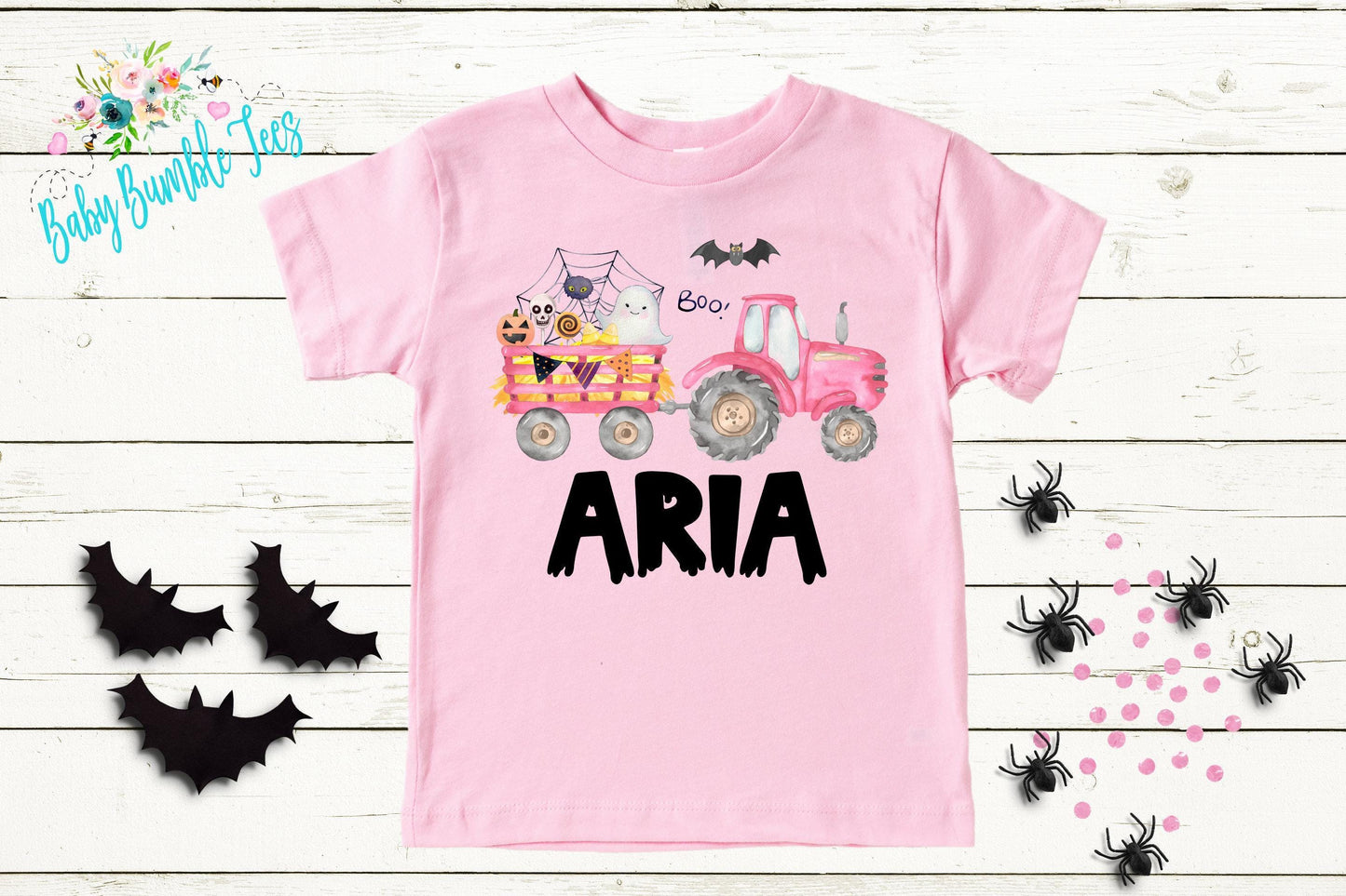 Girl Halloween Tractor Shirt / Personalized Name Shirt / Pumpkin Patch / Custom Name / Girls Halloween shirt / Toddler Tee / Kids Shirt