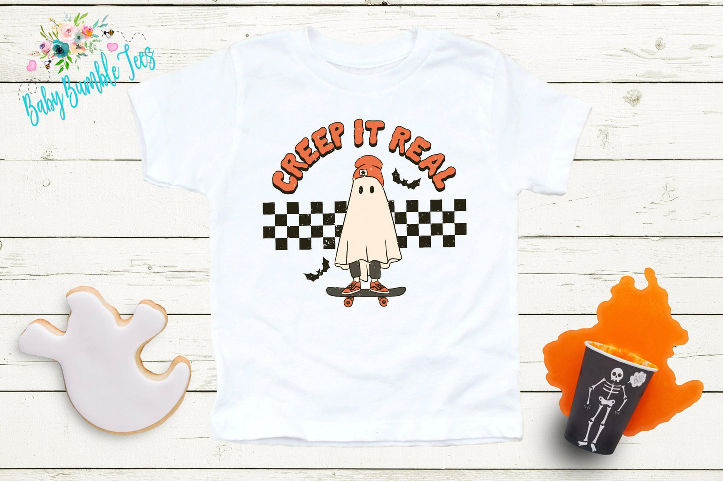 Creep It Real Shirt // Boys Halloween Shirt // Toddler Halloween Shirt // Kids Halloween Shirt // Retro Ghost Halloween Shirt // Fall Shirt