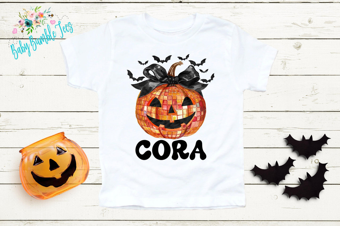Girls Pumpkin Halloween Shirt / Personalized Name T-Shirt / Pumpkin Patch / Custom Name / Toddler Tshirt / Kids Shirt / Retro Halloween Bow