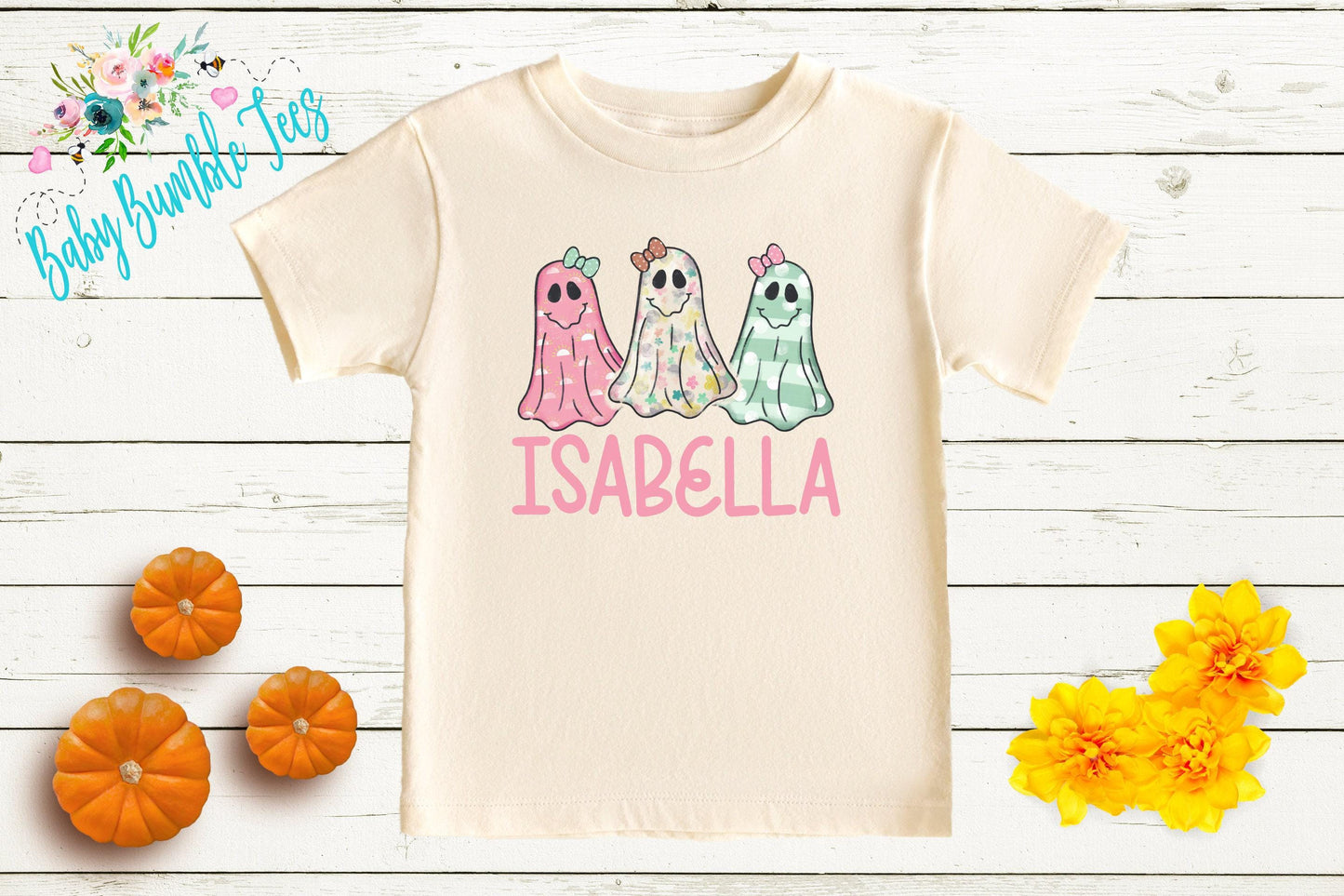 Girls Ghost Shirt // Personalized Name Shirt // Kids Halloween Shirt // Pumpkin patch shirt // Kids Fall Shirt // Girls Halloween Shirt