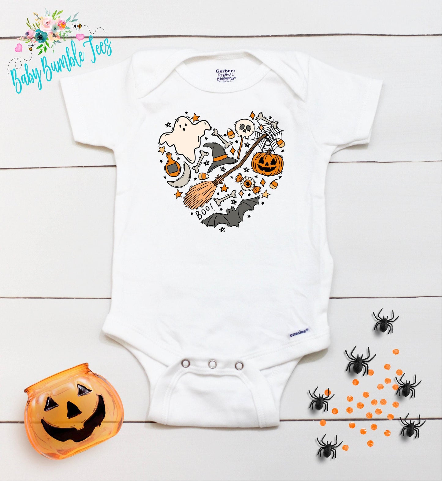 Girls Halloween Bodysuit // Kids Halloween Shirt // Retro Halloween // Kids Fall Shirt // Retro Shirt// Pumpkin Patch // Onesies® Brand