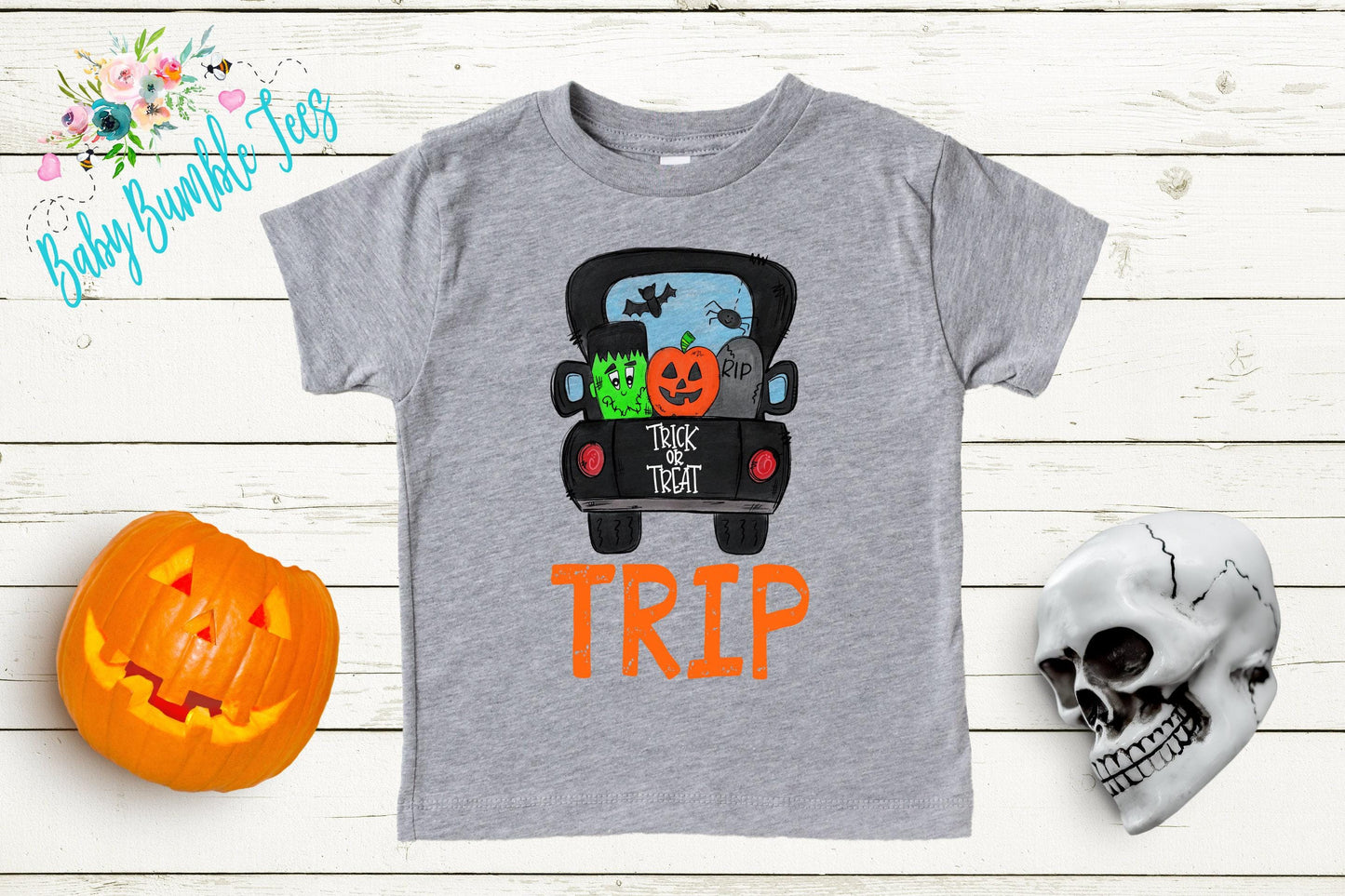 Halloween Truck Shirt // Personalized Name // Boys Halloween Shirt // Toddler Shirt // Kids Shirt // Kids Halloween Shirt // Frankenstein