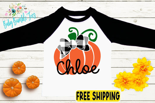 Girls Pumpkin Patch Shirt - Custom Kids Fall Shirt