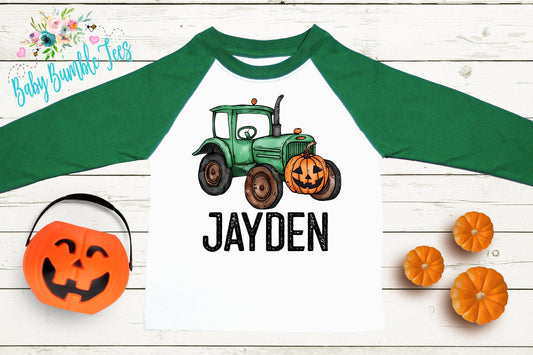 Boys Fall Tractor Shirt - Custom Name Pumpkin Patch Shirt