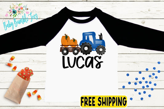 Boys Fall Tractor Shirt - Kids Farm Pumpkin Patch Shirt