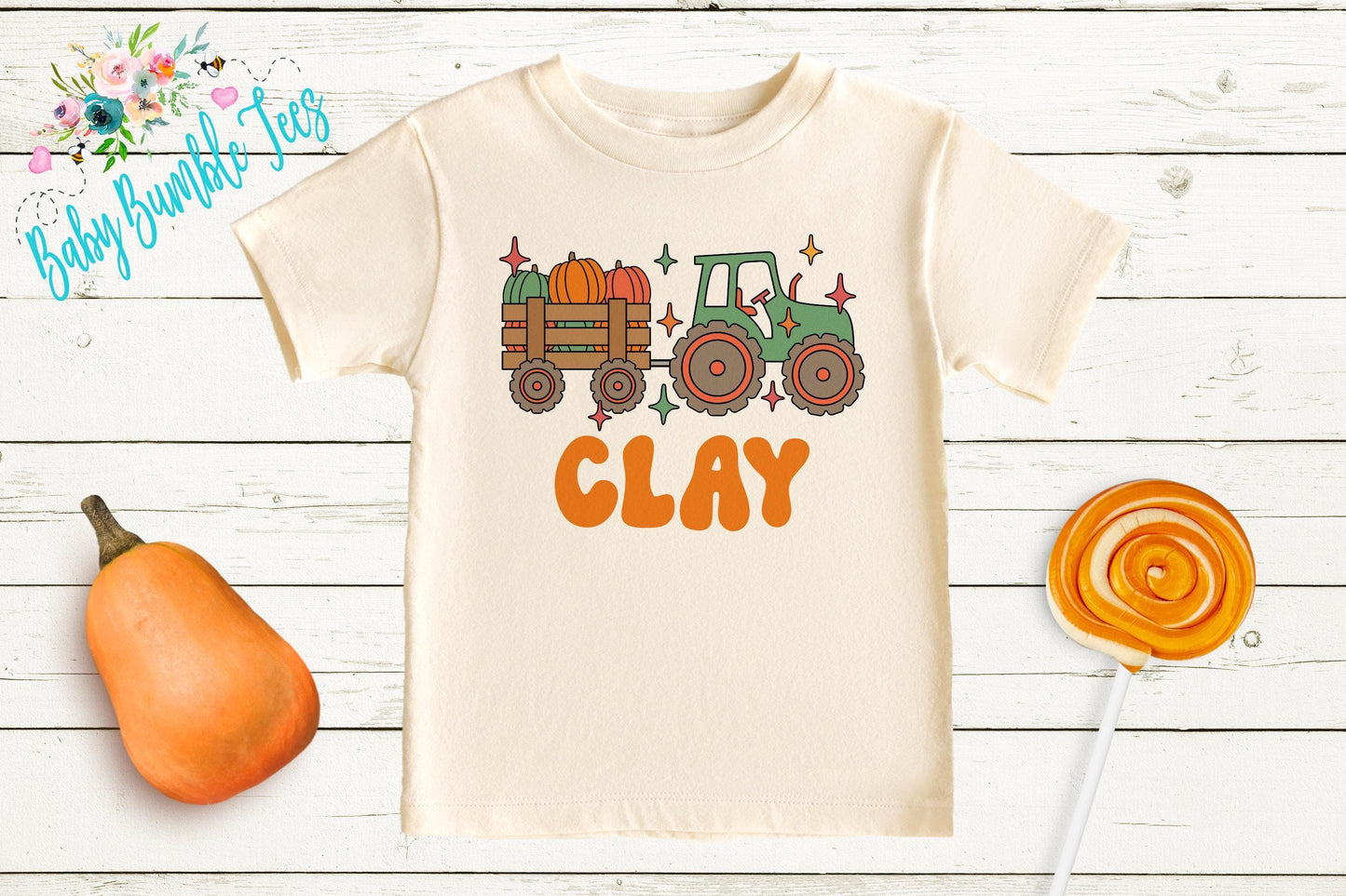 Boys Fall Tractor Shirt - Kids Farm Pumpkin Patch Tee