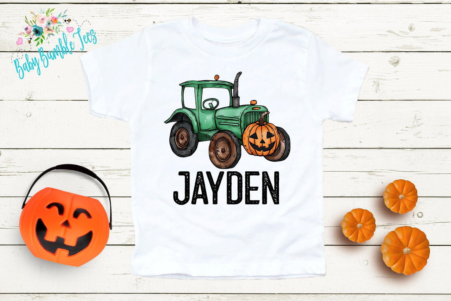 Boys Fall Tractor Shirt - Custom Name Pumpkin Patch Shirt
