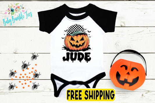 Boys Halloween Bodysuit - Baby Boy Pumpkin Patch Outfit
