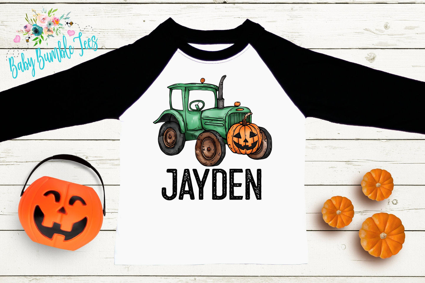 Boys Fall Tractor Shirt - Custom Name Pumpkin Patch Shirt