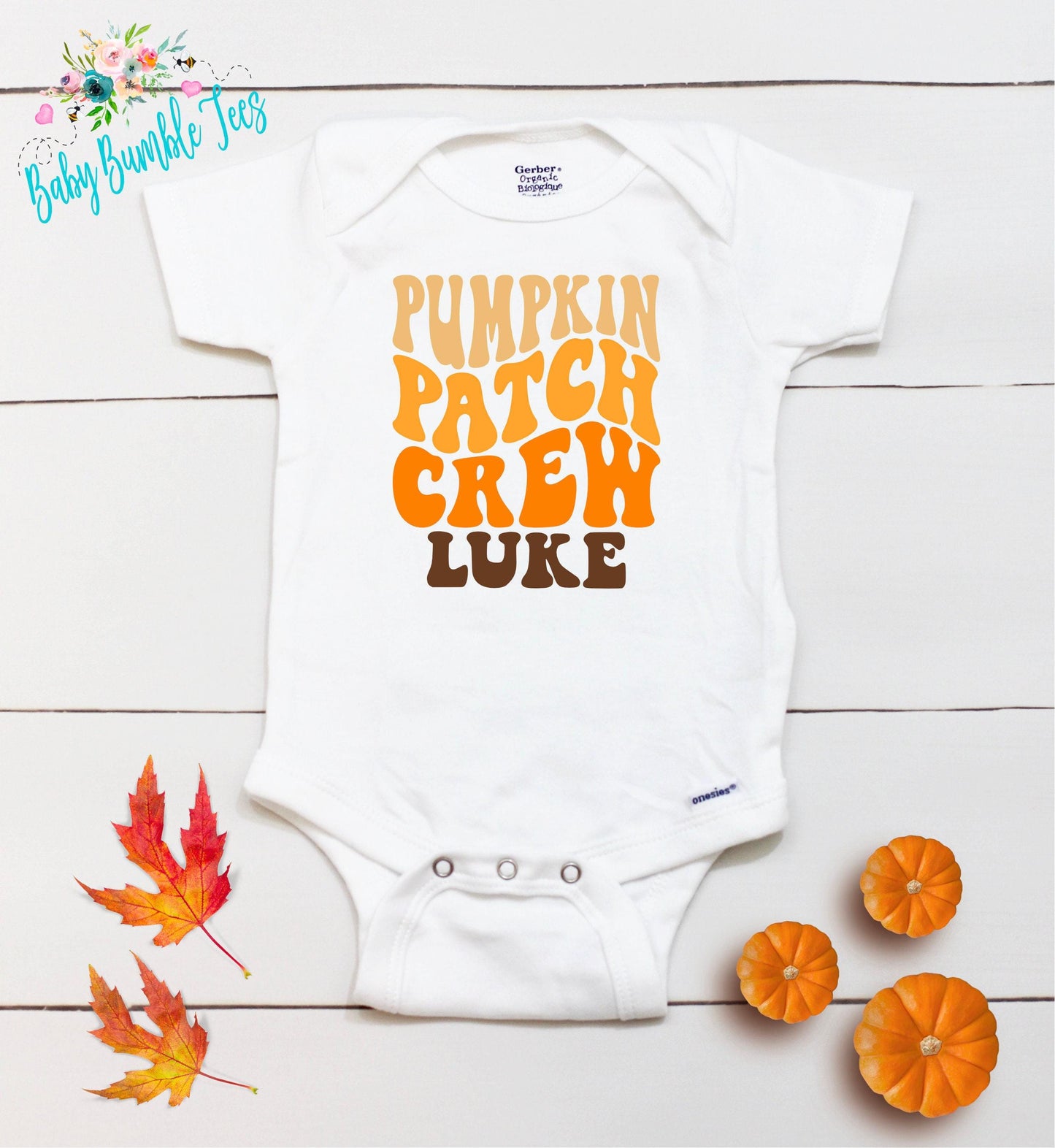Pumpkin Patch Crew – Custom Name Fall Kids Bodysuit