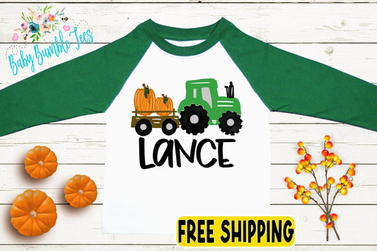 Boys Fall Tractor Shirt - Kids Farm Pumpkin Patch Shirt