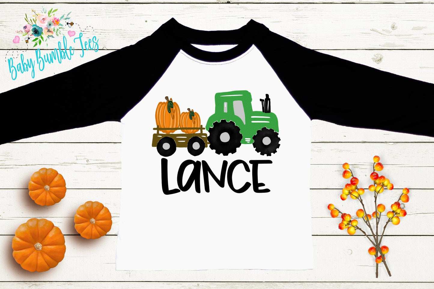 Boys Fall Tractor Shirt - Kids Farm Pumpkin Patch Shirt