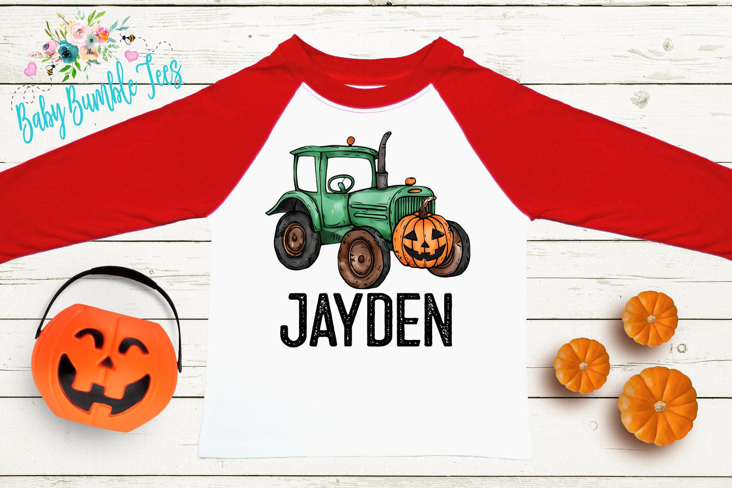 Boys Fall Tractor Shirt - Custom Name Pumpkin Patch Shirt