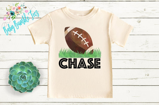Boys Fall Football Shirt -  Custom Name Tee