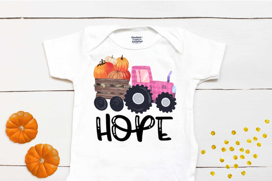 Custom Pumpkin Tractor Bodysuit  – Girls Fall & Halloween Outfit