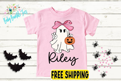 Girls Halloween Ghost Shirt - Personalized Fall Shirt