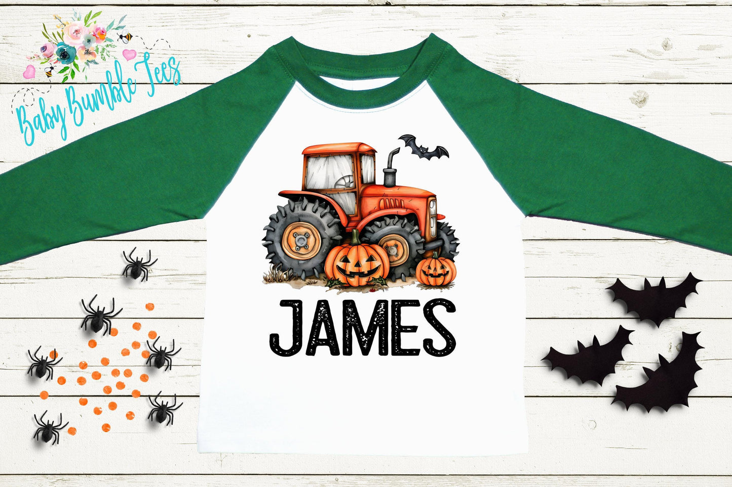Boys Fall Tractor Shirt - Custom Name Halloween Shirt