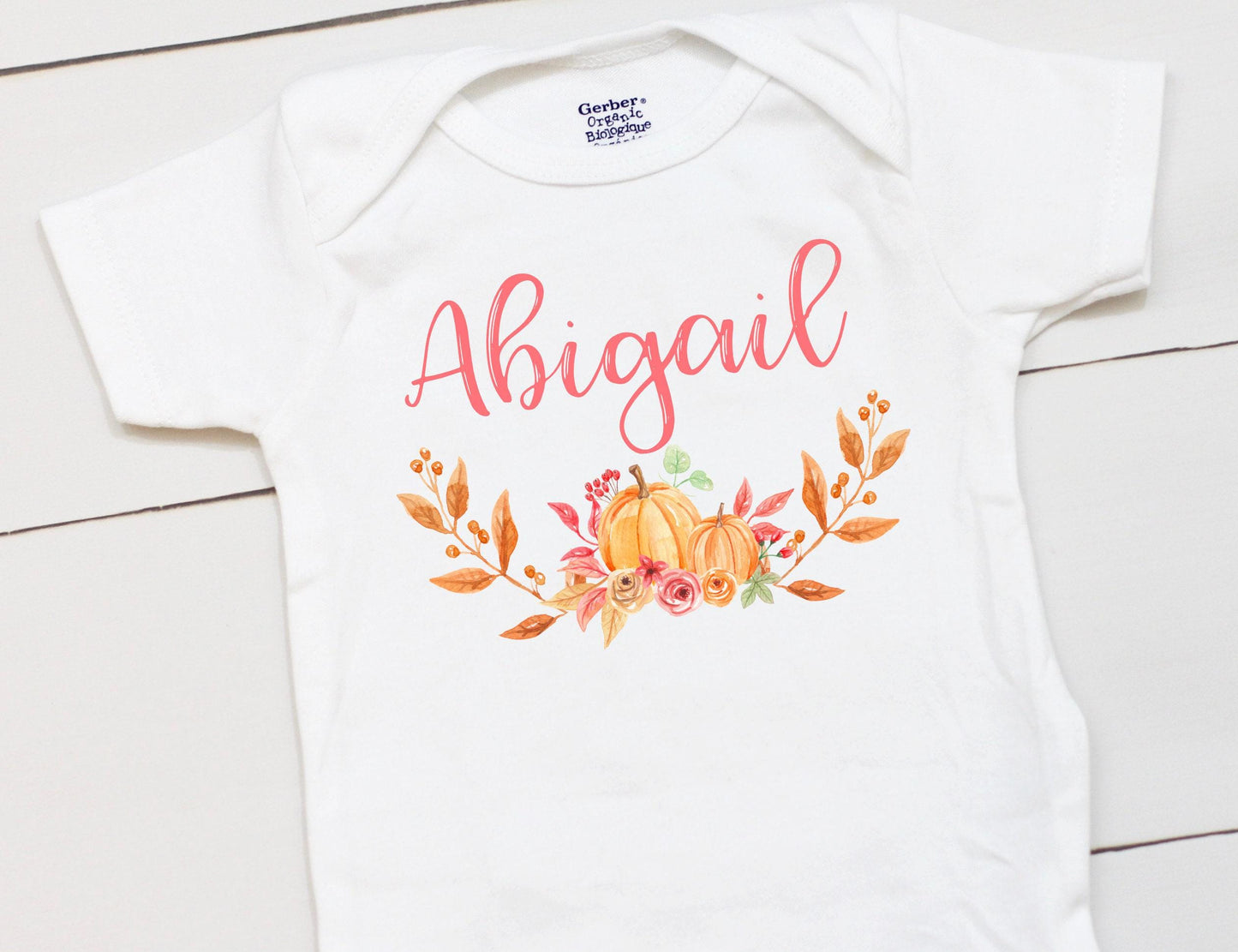 Girls Pumpkin Patch Bodysuit - Fall Custom Name Outfit