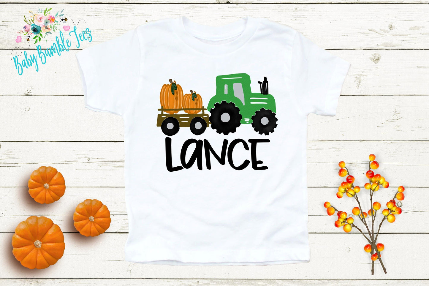 Boys Fall Tractor Shirt - Kids Farm Pumpkin Patch Shirt