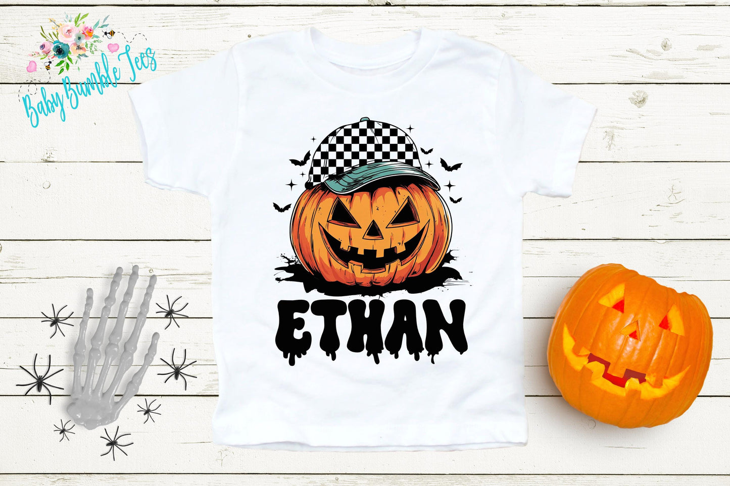 Boys Pumpkin Halloween Shirt, Personalized Name T-Shirt, Pumpkin Patch, Custom Name, Toddler Tshirt, Kids Shirt, Distressed Retro Halloween