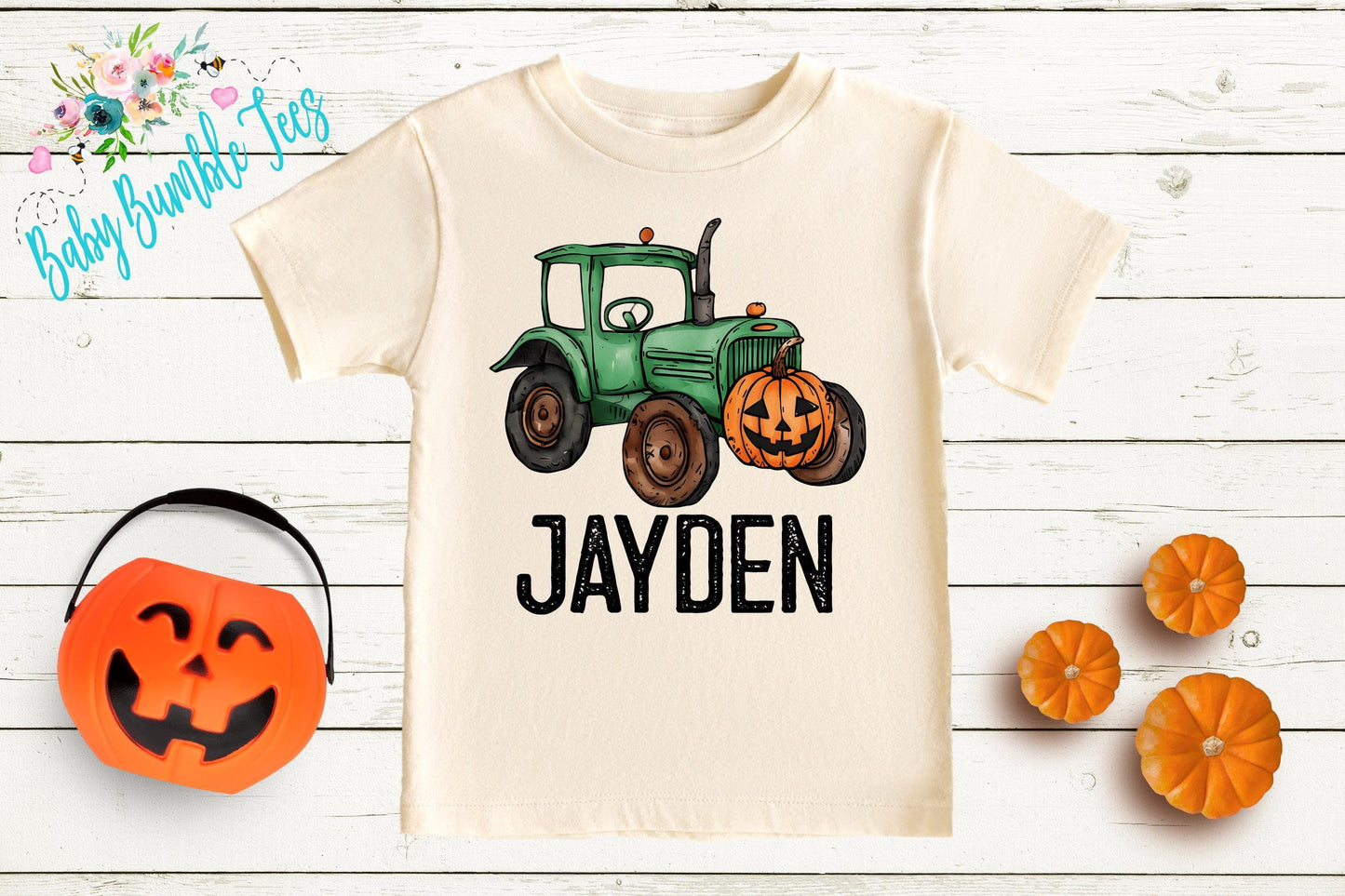 Boys Fall Tractor Shirt - Custom Name Pumpkin Patch Shirt