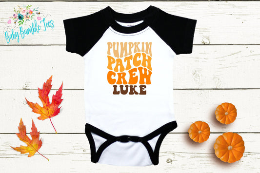 Pumpkin Patch Crew – Custom Name Fall Kids Bodysuit
