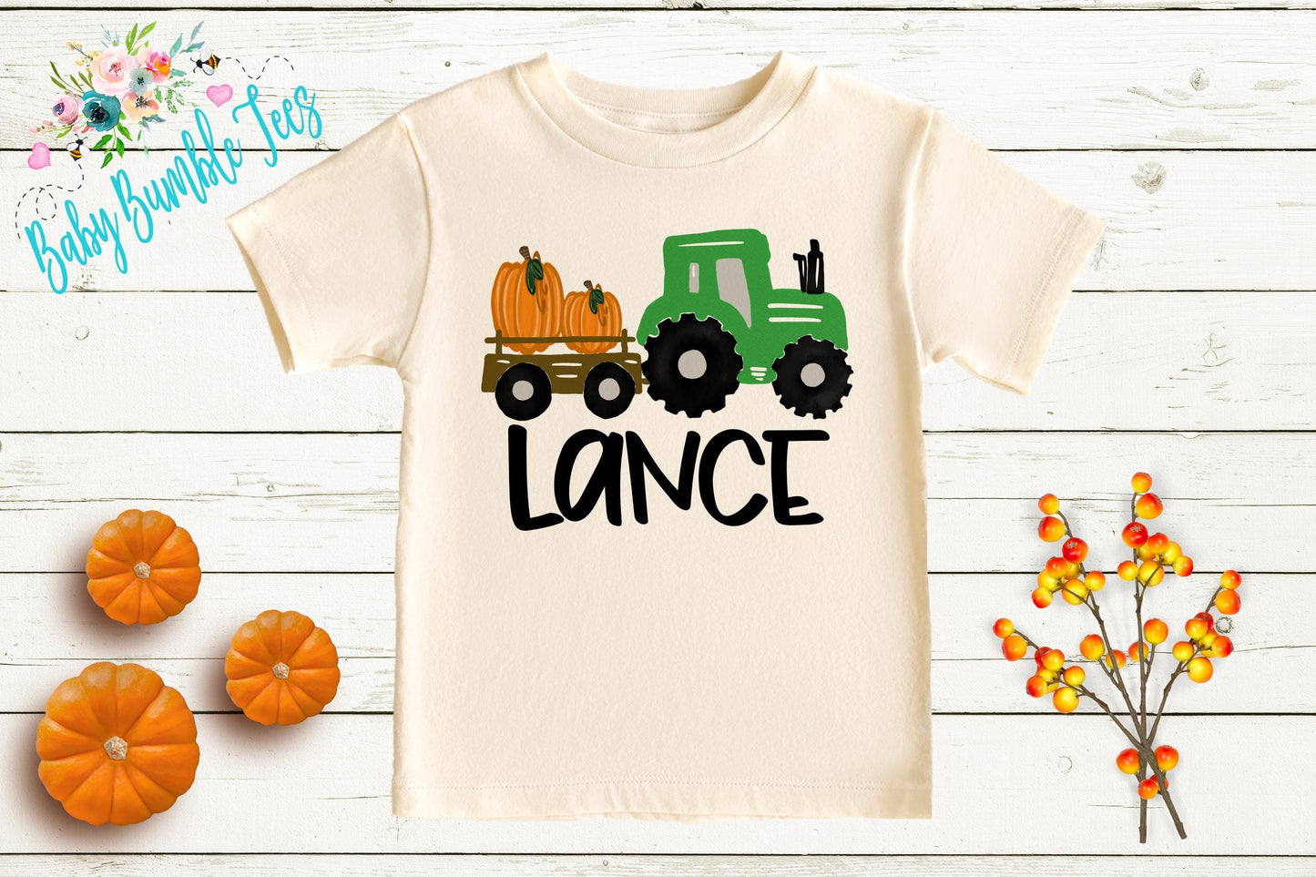 Boys Fall Tractor Shirt - Kids Farm Pumpkin Patch Shirt