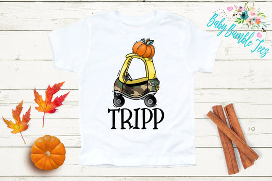 Fall Toy Car Shirt - Personalized Name Fall Shirt