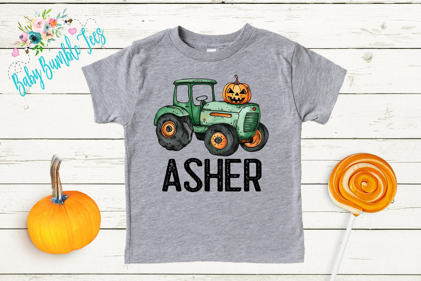Boys Fall Tractor Shirt - Personalized Name T-Shirt