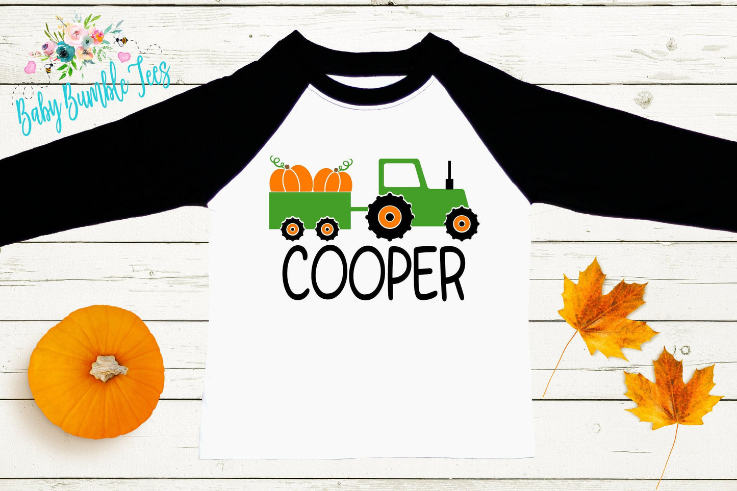 Boys Fall Tractor Shirt - Kids Farm Pumpkin Patch Shirt