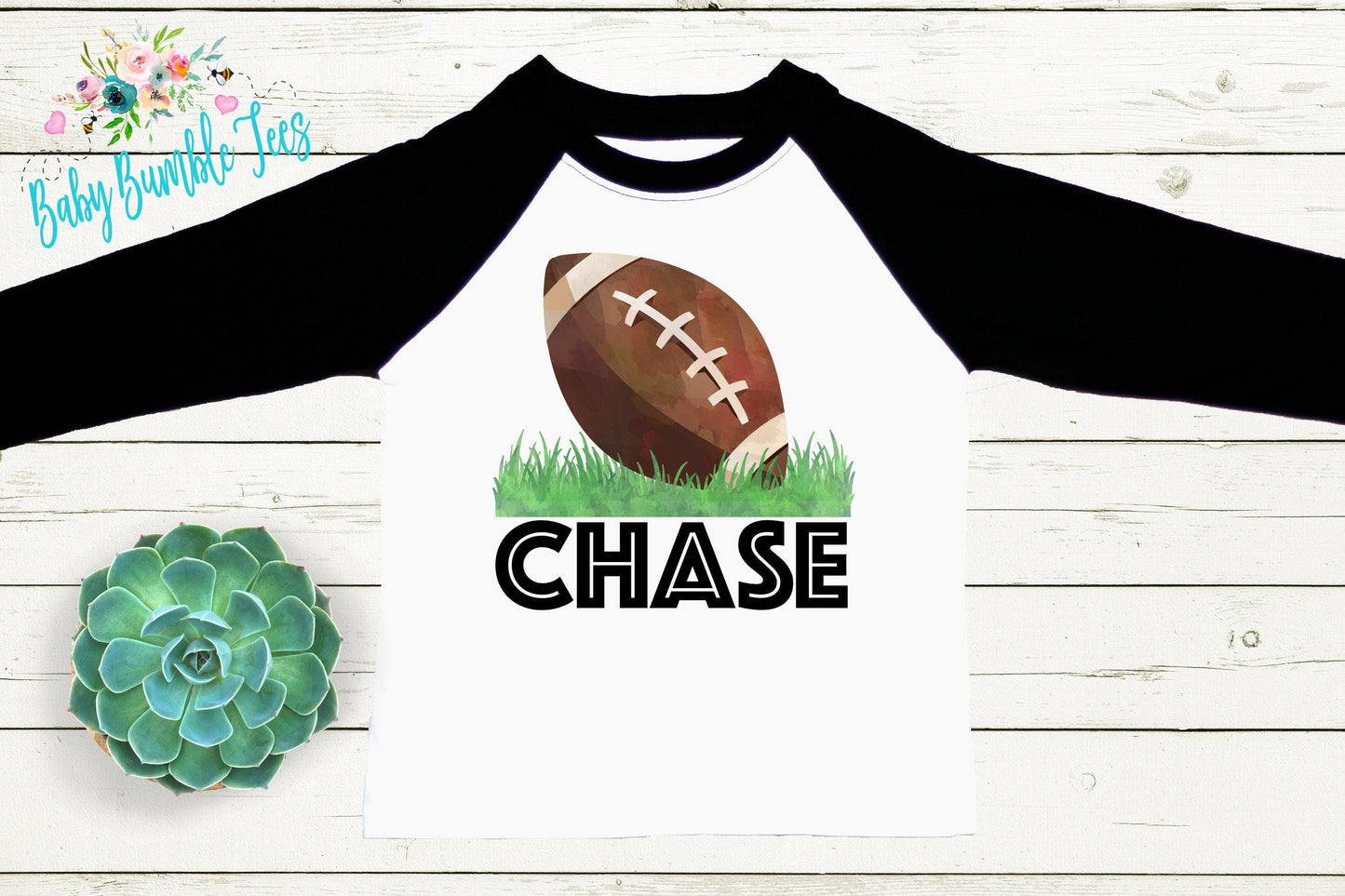 Boys Fall Football Shirt -  Custom Name Tee