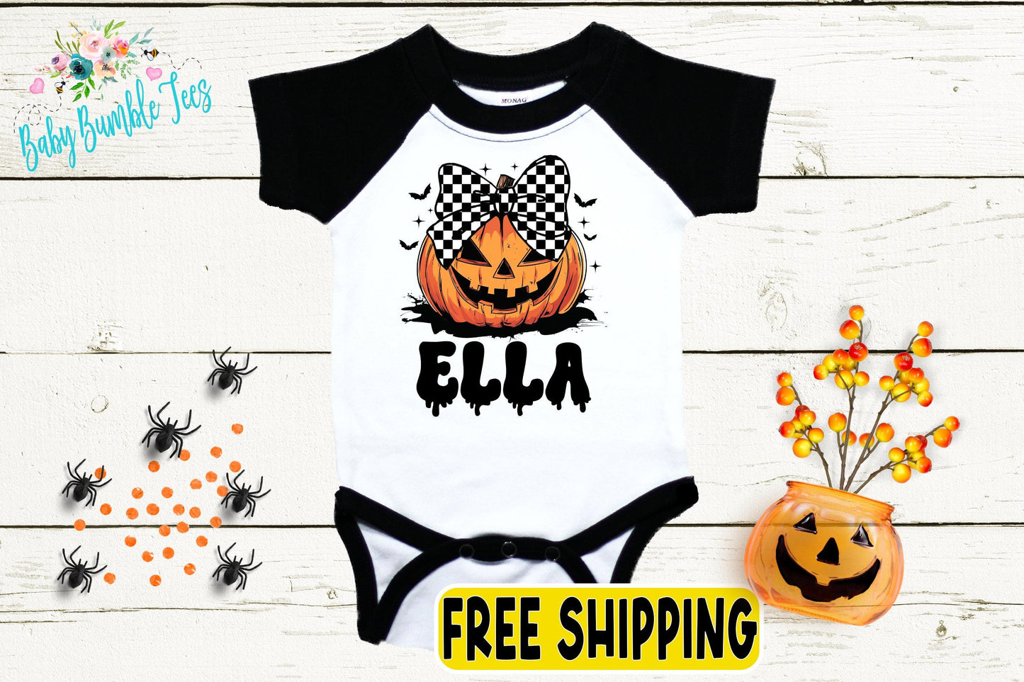 Girls Halloween Pumpkin Bodysuit - Baby Girl Pumpkin Patch Outfit