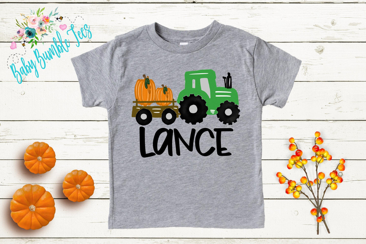 Boys Fall Tractor Shirt - Kids Farm Pumpkin Patch Shirt