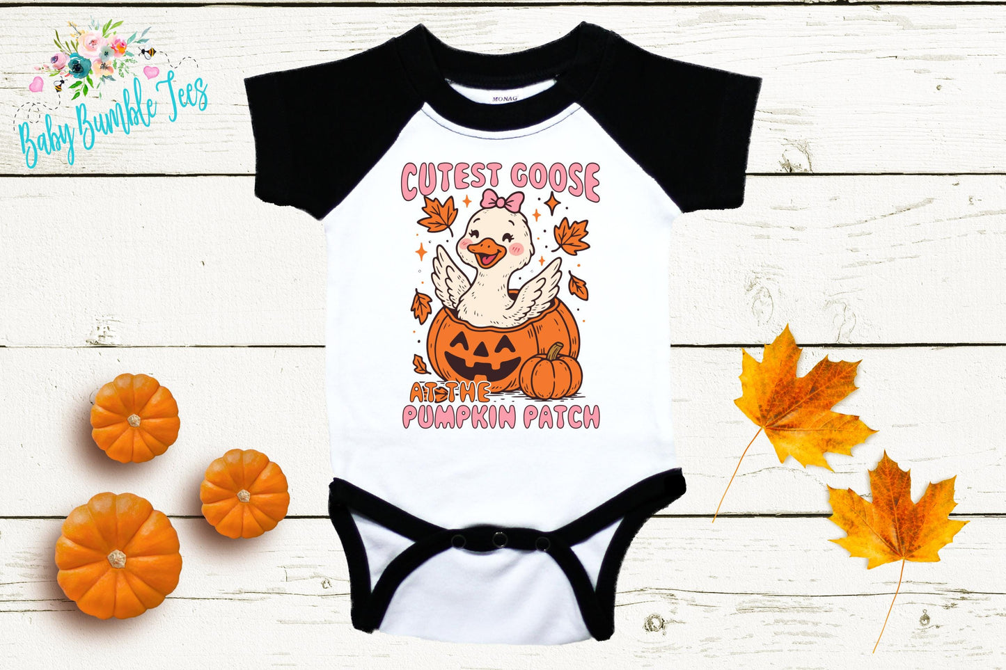 Cutest Goose At The The Patch Bodysuit - Baby Girl Fall Pumpkin Patch Outfit