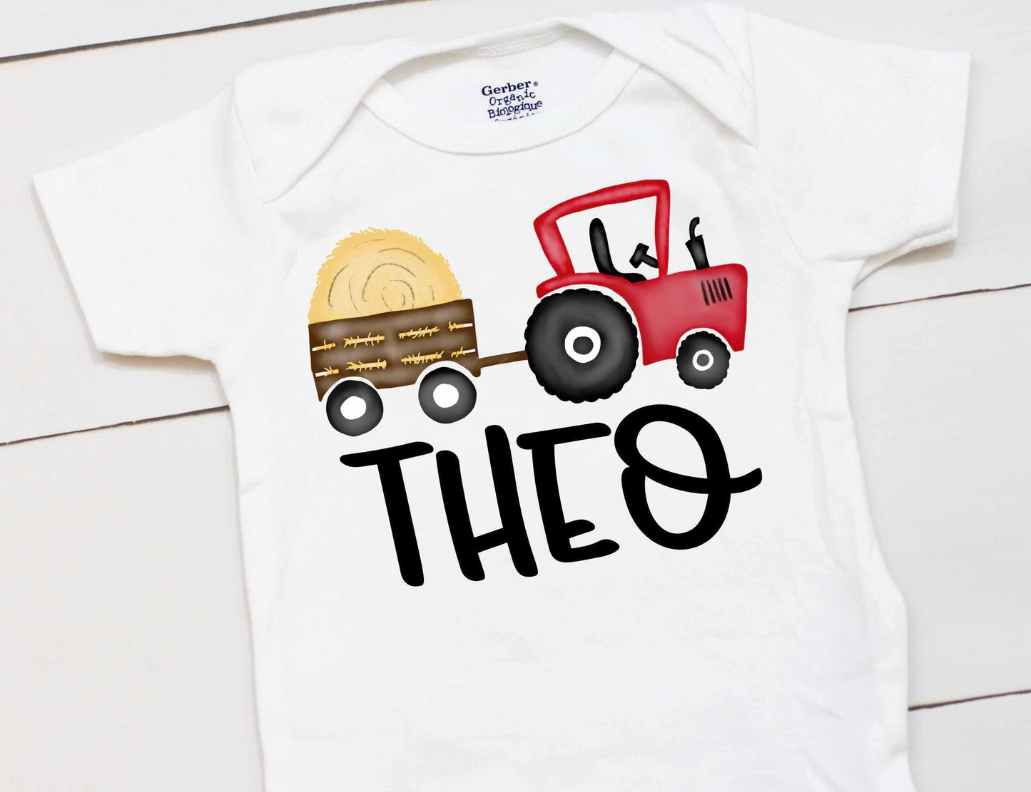 Fall Pumpkin Tractor Bodysuit – Personalized Bodysuit