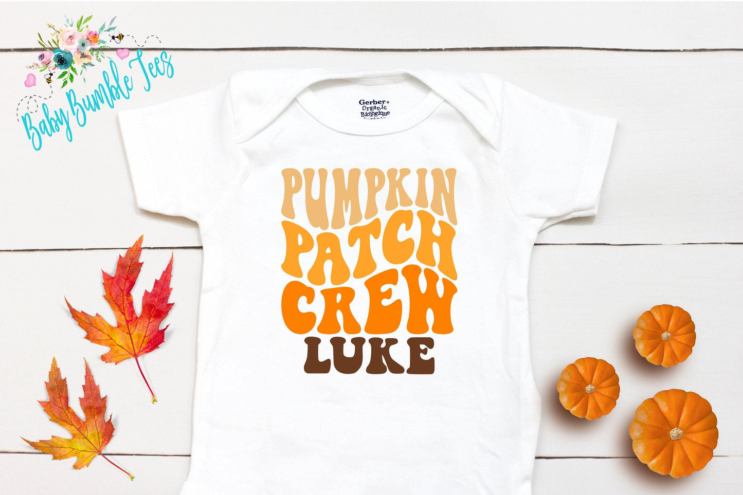 Pumpkin Patch Crew – Custom Name Fall Kids Bodysuit