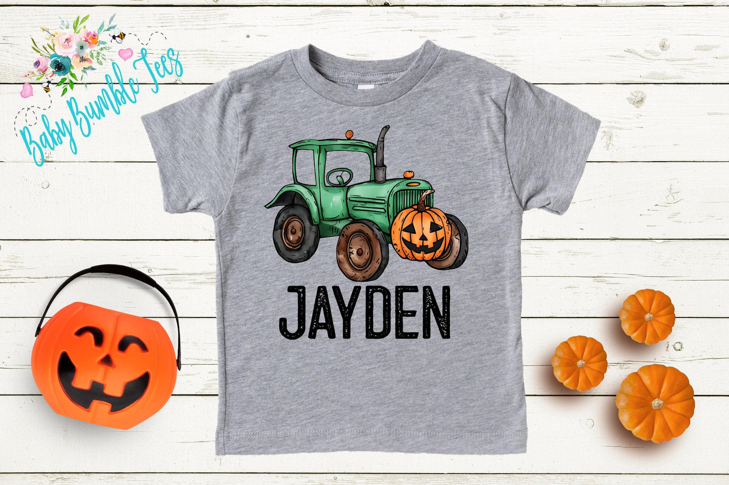 Boys Fall Tractor Shirt - Custom Name Pumpkin Patch Shirt