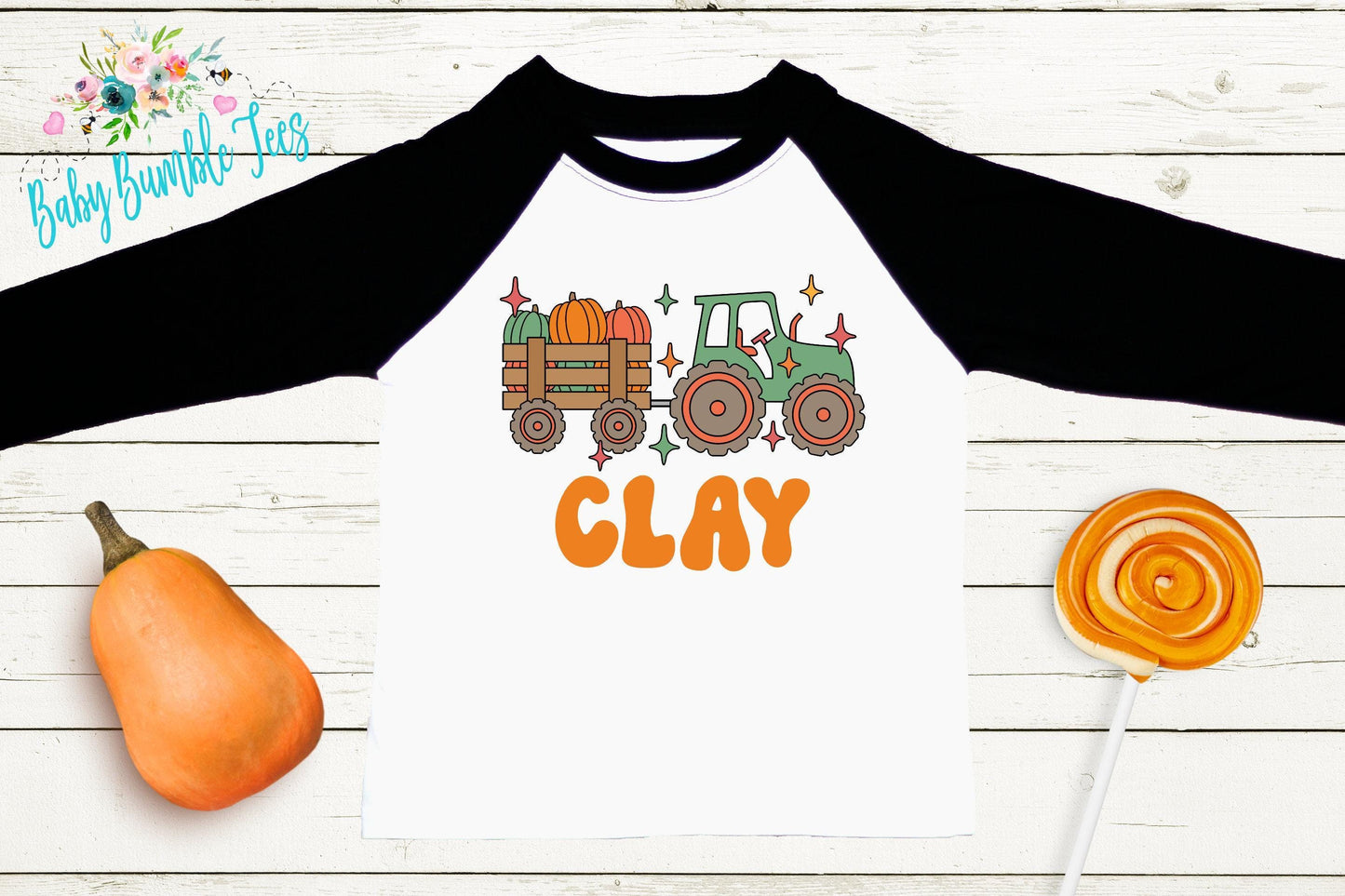 Boys Fall Tractor Shirt - Kids Farm Pumpkin Patch Tee
