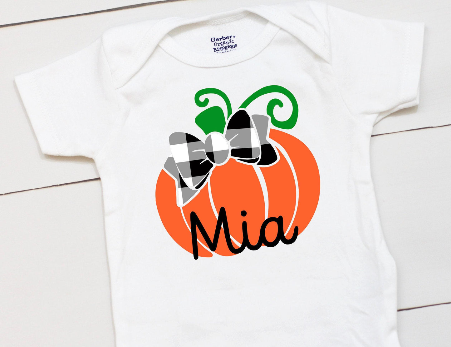 Girls Pumpkin Patch Bodysuit - Fall Custom Name Outfit