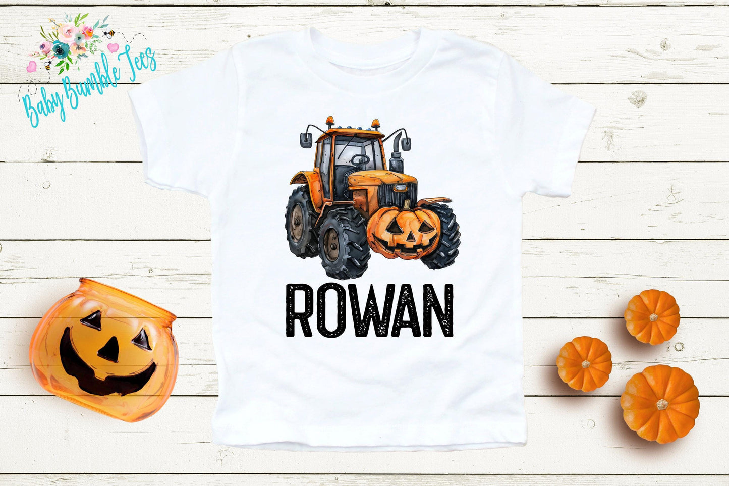 Boys Fall Tractor Shirt - Custom Name Pumpkin Patch Shirt