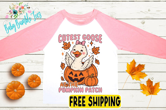 Cutest Goose At The The Patch Shirt - Girls Fall Pumpkin Patch Shirt