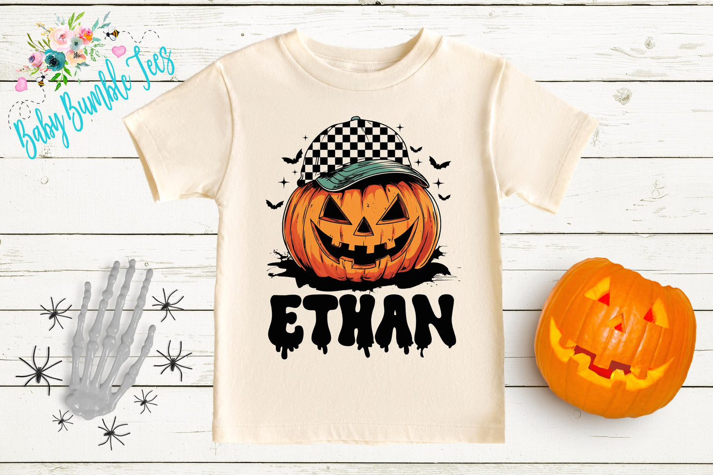 Boys Pumpkin Halloween Shirt, Personalized Name T-Shirt, Pumpkin Patch, Custom Name, Toddler Tshirt, Kids Shirt, Distressed Retro Halloween