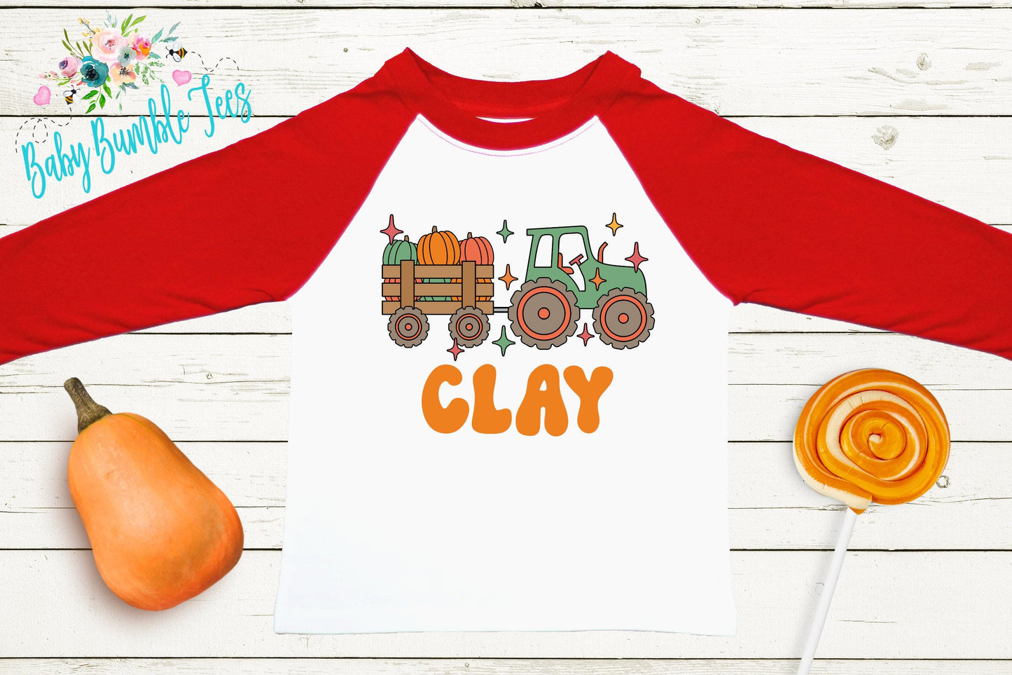Boys Fall Tractor Shirt - Kids Farm Pumpkin Patch Tee