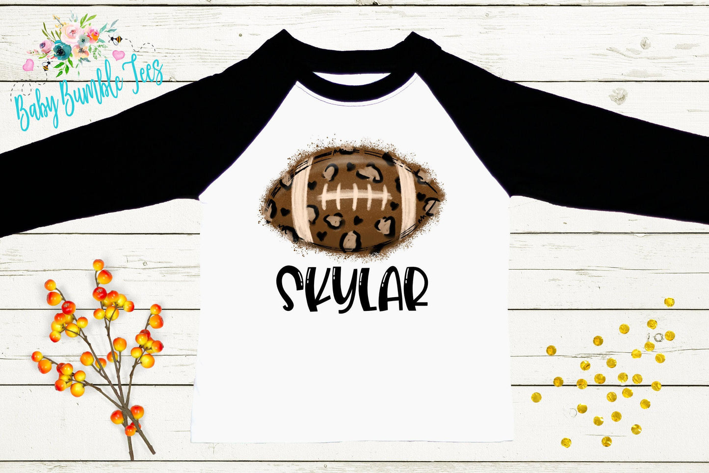 Girls Football Shirt – Game Day Fall & Halloween Tee