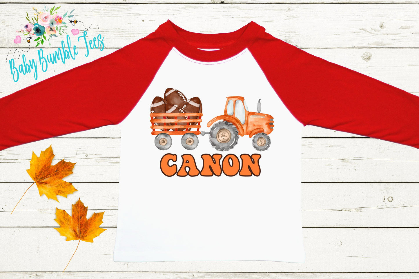 Boys Football Tractor Shirt - Personalized Name T-Shirt